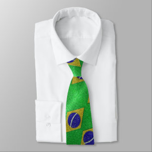 Gravata Bandeira Brasileira da Bandeira do Brasil Brilho P