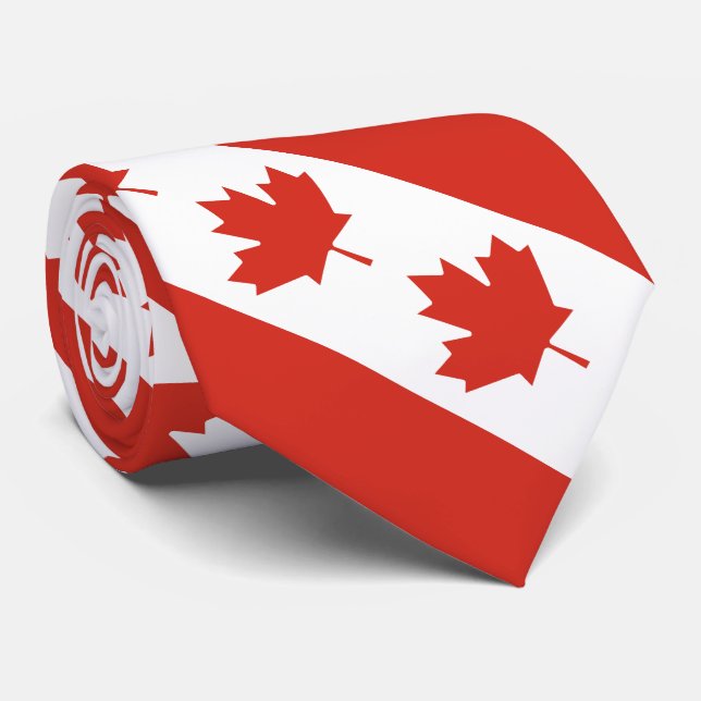 Gravata Bandeira Canadense Patriótica (Rolled)