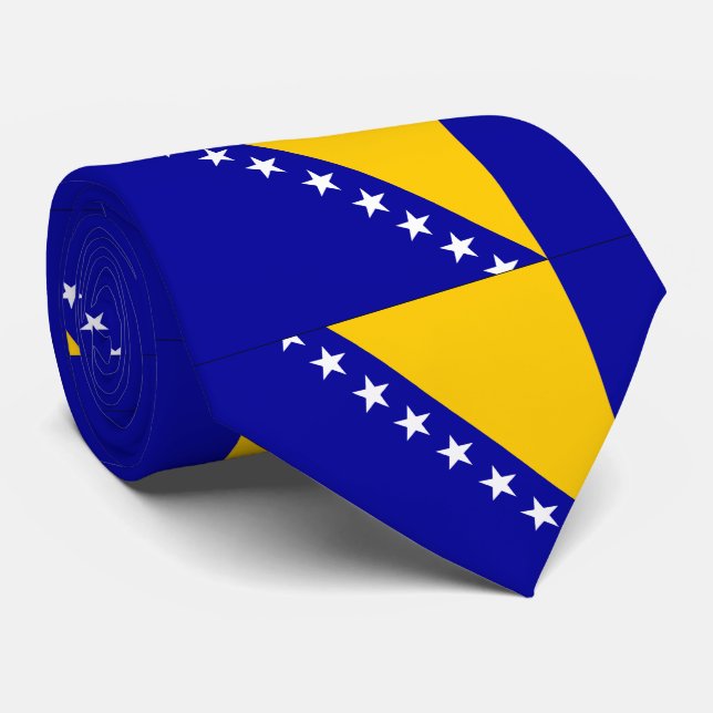 Gravata Bandeira da Bósnia-Herzegovina (Rolled)