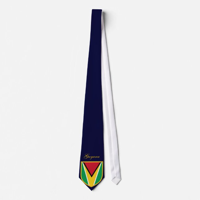 Gravata Bandeira da Guiana Nome Personalizado (Frente)