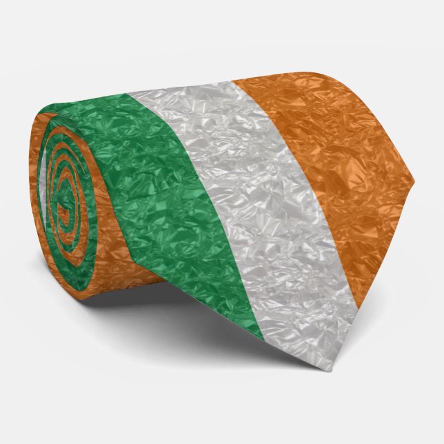 Gravata Bandeira da Irlanda - Desenhada (Rolled)