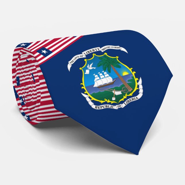Gravata Bandeira da Libéria e Casaco de Armas, Bandeira da (Rolled)