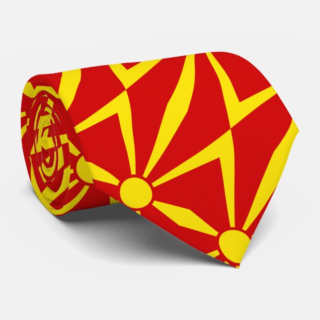 Gravata Bandeira da Macedônia do Norte (Rolled)