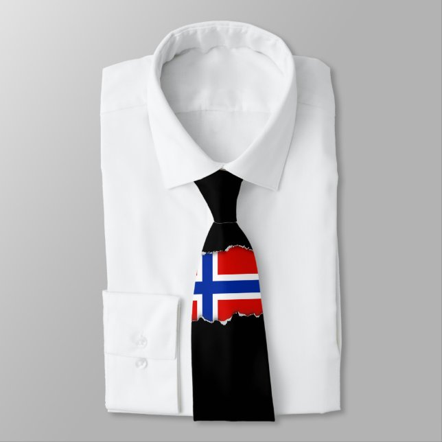 Gravata Bandeira da Noruega (Amarrado)