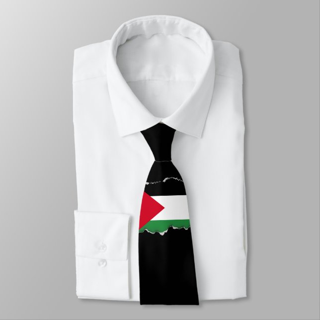 Gravata Bandeira da Palestina (Amarrado)