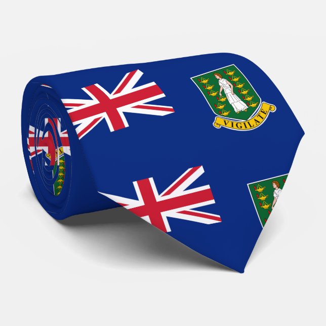 Gravata Bandeira das Ilhas Virgens Britânicas (Rolled)