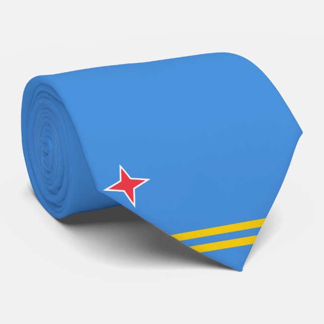 Gravata Bandeira de Aruba (Rolled)