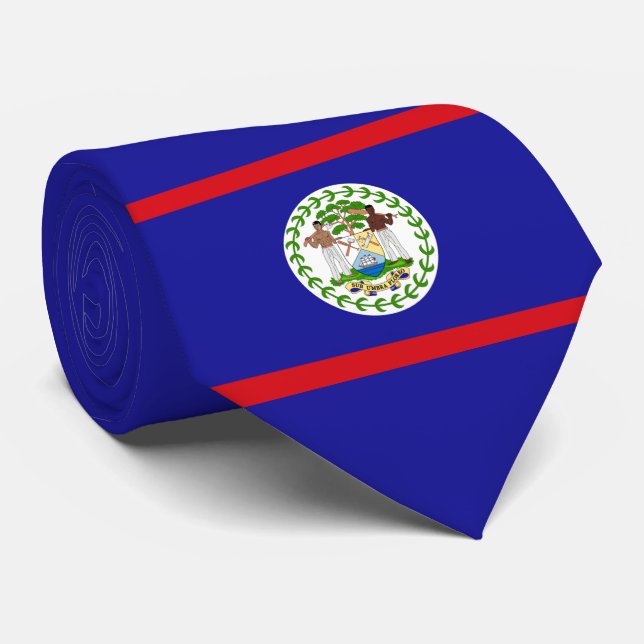Gravata Bandeira de Belize (Rolled)