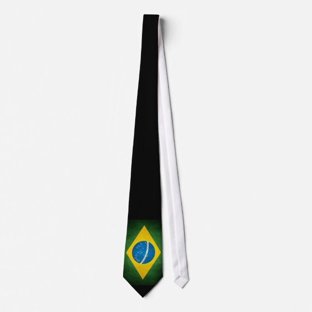 Gravata Bandeira de Brasil do Grunge do vintage (Frente)