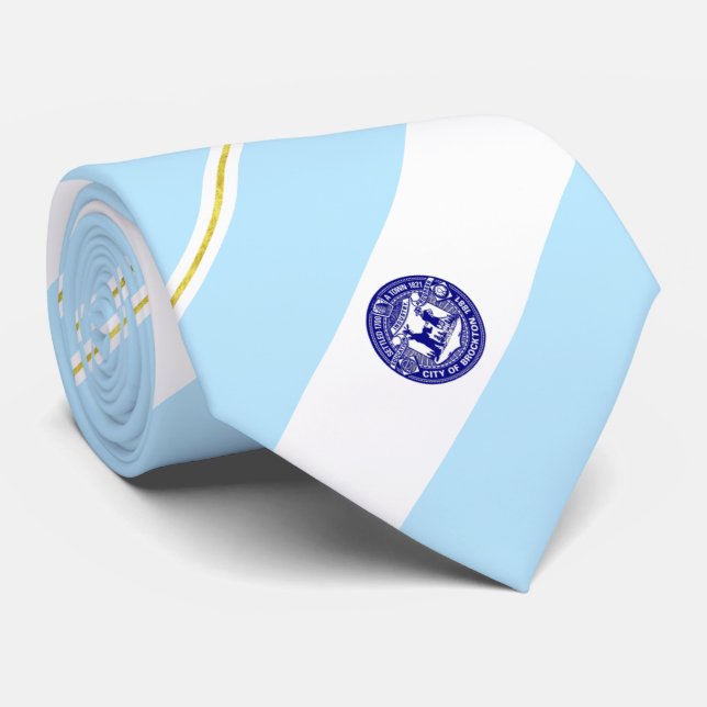 Gravata Bandeira de Brockton (Massachusetts) (Rolled)
