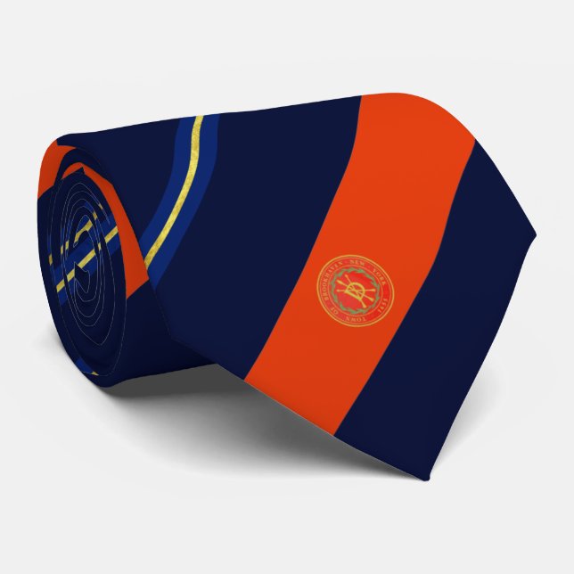Gravata Bandeira de Brookhaven (Nova Iorque) (Rolled)