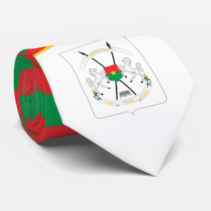 Gravata Bandeira de Burkina Faso e Casaco de Armas