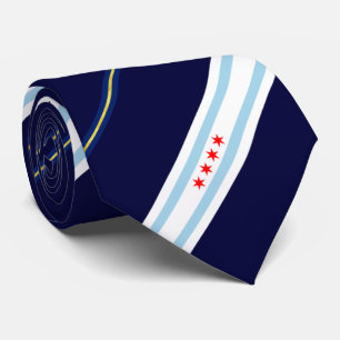 Gravata Bandeira de Chicago (Illinois)