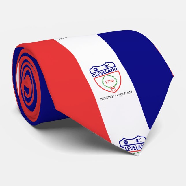 Gravata Bandeira de Cleveland, Ohio Neck Tie (Rolled)