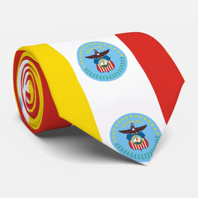 Gravata Bandeira de Columbus, Ohio Tie (Rolled)