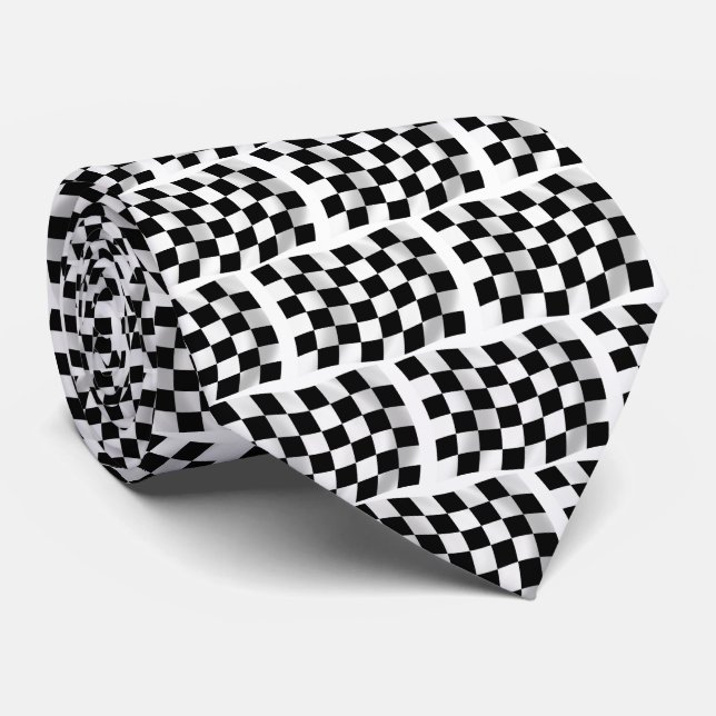 Gravata Bandeira de Corrida Xadrez (Rolled)