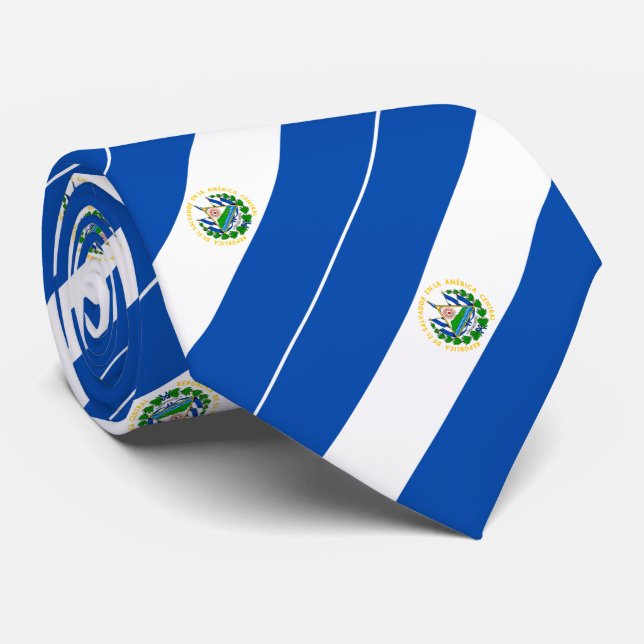Gravata Bandeira de El Salvador (Rolled)