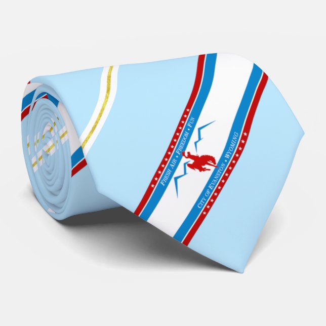 Gravata Bandeira de Evanston (Wyoming) (Rolled)