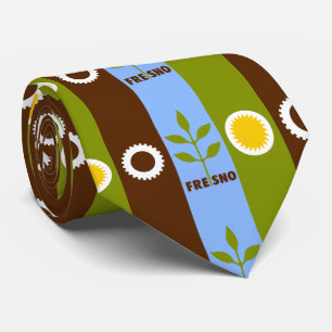 Gravata Bandeira de Fresno, California Neck Tie