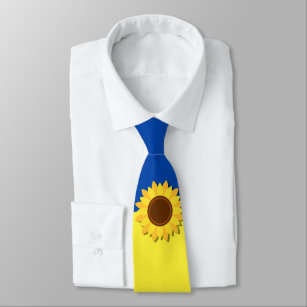 Gravata Bandeira de girassol na Ucrânia Personalizada