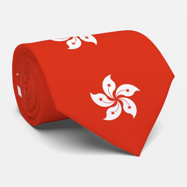 Gravata Bandeira de Hong Kong (Rolled)