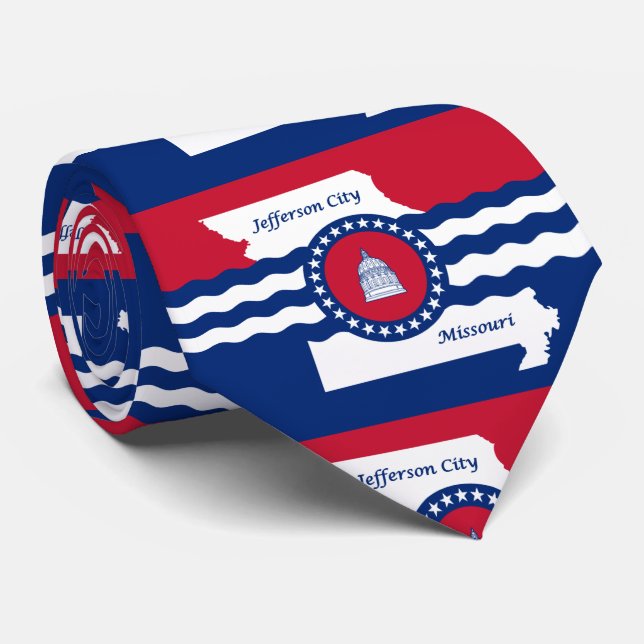 Gravata Bandeira de Jefferson, Missouri Neck Tie (Rolled)