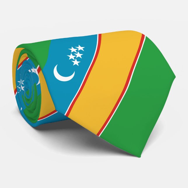 Gravata Bandeira de Karakalpakstan (Rolled)