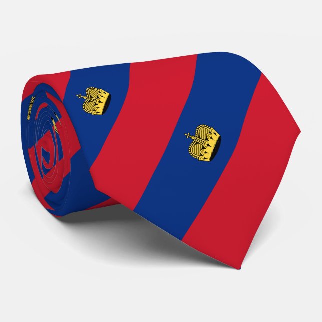 Gravata Bandeira de Liechtenstein (Rolled)