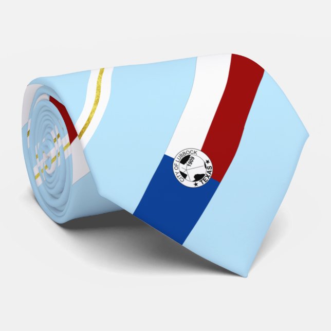 Gravata Bandeira de Lubbock (Texas) (Rolled)
