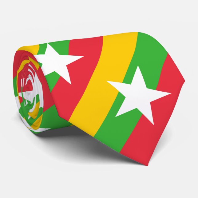 Gravata Bandeira de Myanmar (Rolled)