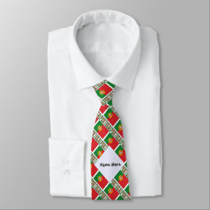 Gravata Bandeira de Portugal Personalizada em Mosaico