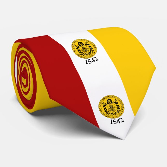 Gravata Bandeira de San Diego, Califórnia (Rolled)