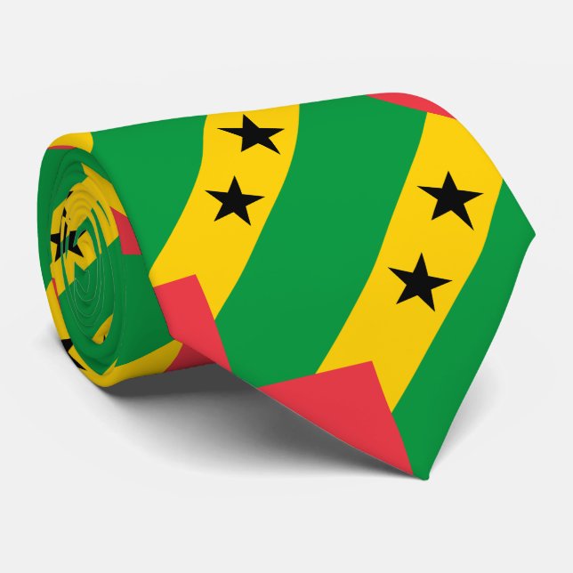 Gravata Bandeira de São Tomé e Príncipe (Rolled)