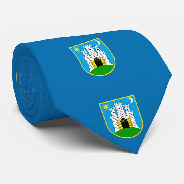 Gravata Bandeira de Zagreb, Croácia Neck Tie (Rolled)