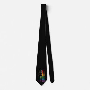 Gravata Bandeira do Arco-Íris Desgastada Pride EUA América