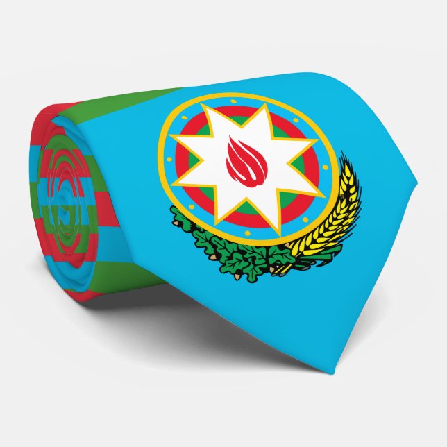 Gravata Bandeira do Azerbaijão e Emblema Nacional, Azerbai (Rolled)