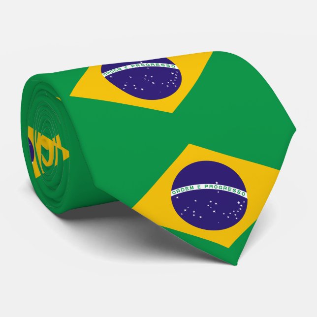 Gravata Bandeira do Brasil (Rolled)