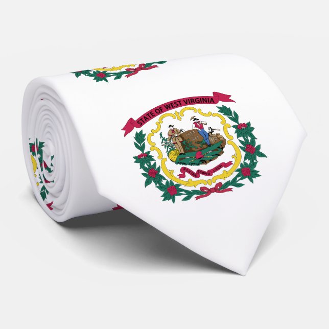 Gravata Bandeira do Estado da Virgínia Ocidental (Rolled)