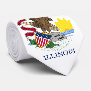 Gravata Bandeira do Estado de Illinois