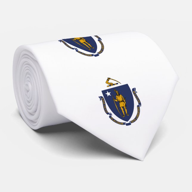 Gravata Bandeira do estado de Massachusetts (Rolled)