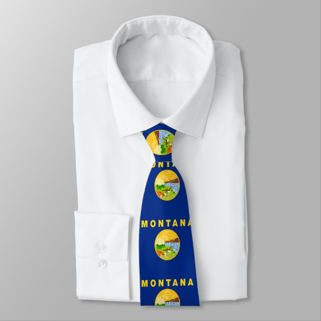 Gravata Bandeira do Estado de Montana (Amarrado)
