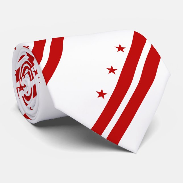 Gravata Bandeira do Estado de Washington DC (Rolled)