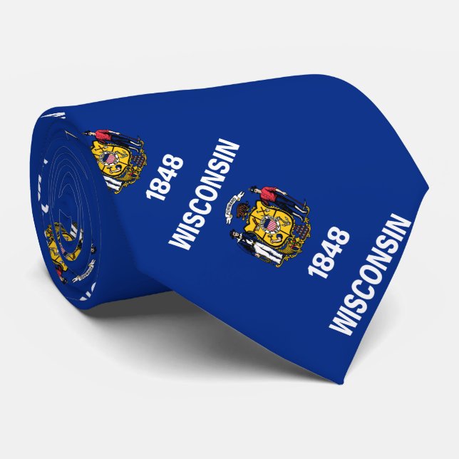 Gravata Bandeira do Estado de Wisconsin (Rolled)