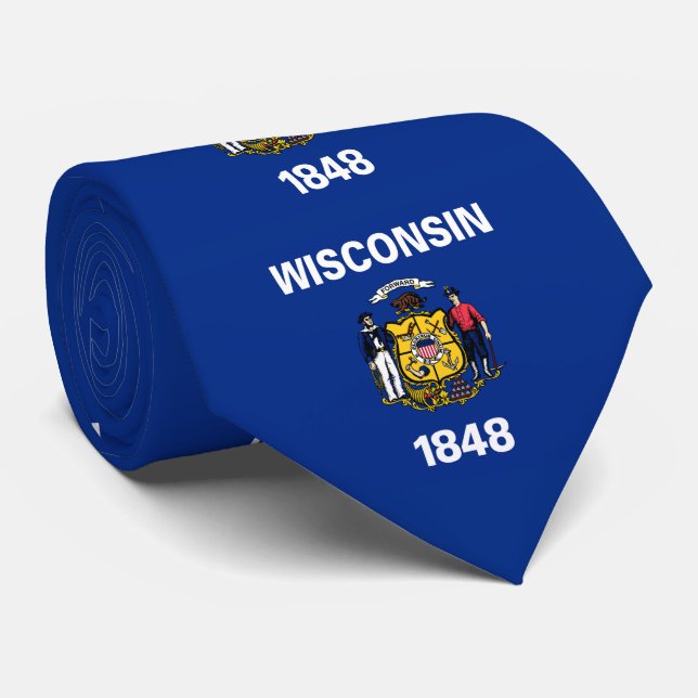 Gravata Bandeira do Estado de Wisconsin (Rolled)