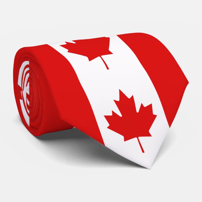 Gravata Bandeira do Maple Leaf do Canadá (Rolled)