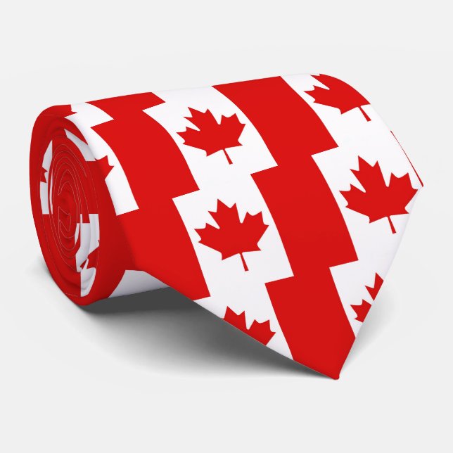 Gravata Bandeira do Maple Leaf do Canadá (Rolled)