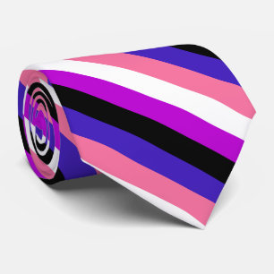 Gravata Bandeira do Orgulho de Genderfluidez