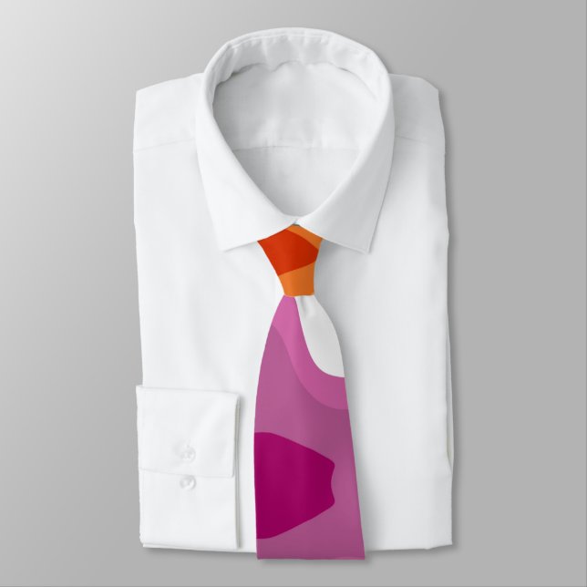 Gravata Bandeira do Orgulho Lésbico Tinta do Pescoço do An (Amarrado)