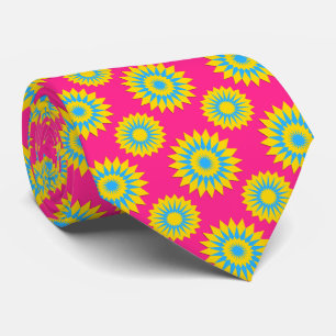 Gravata Bandeira do orgulho pansexual / padrão de flor ros