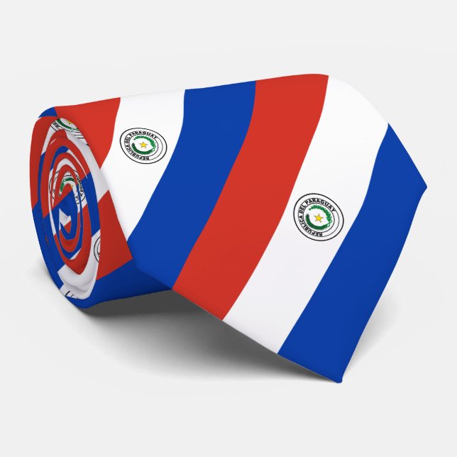 Gravata Bandeira do Paraguai (Rolled)